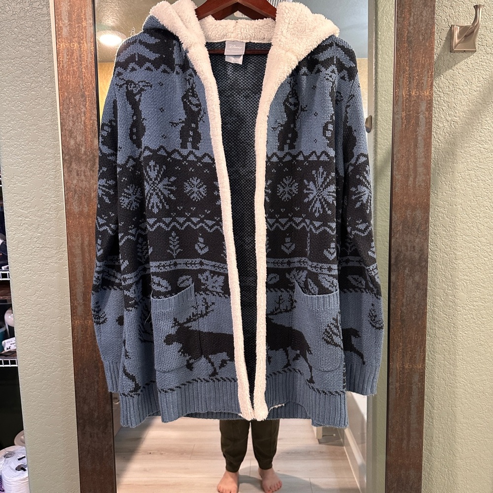 Disney Frozen Blue and Black Hooded Cardigan